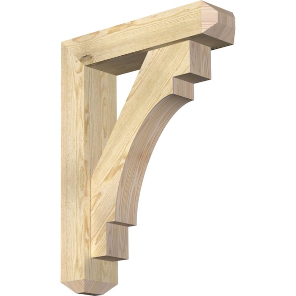 Ekena Millwork Merced Craftsman Rough Sawn Bracket w/ Offset Brace, Douglas Fir, 6"W x 24"D x 32"H BKT0604X24X32MRC04RDF - main